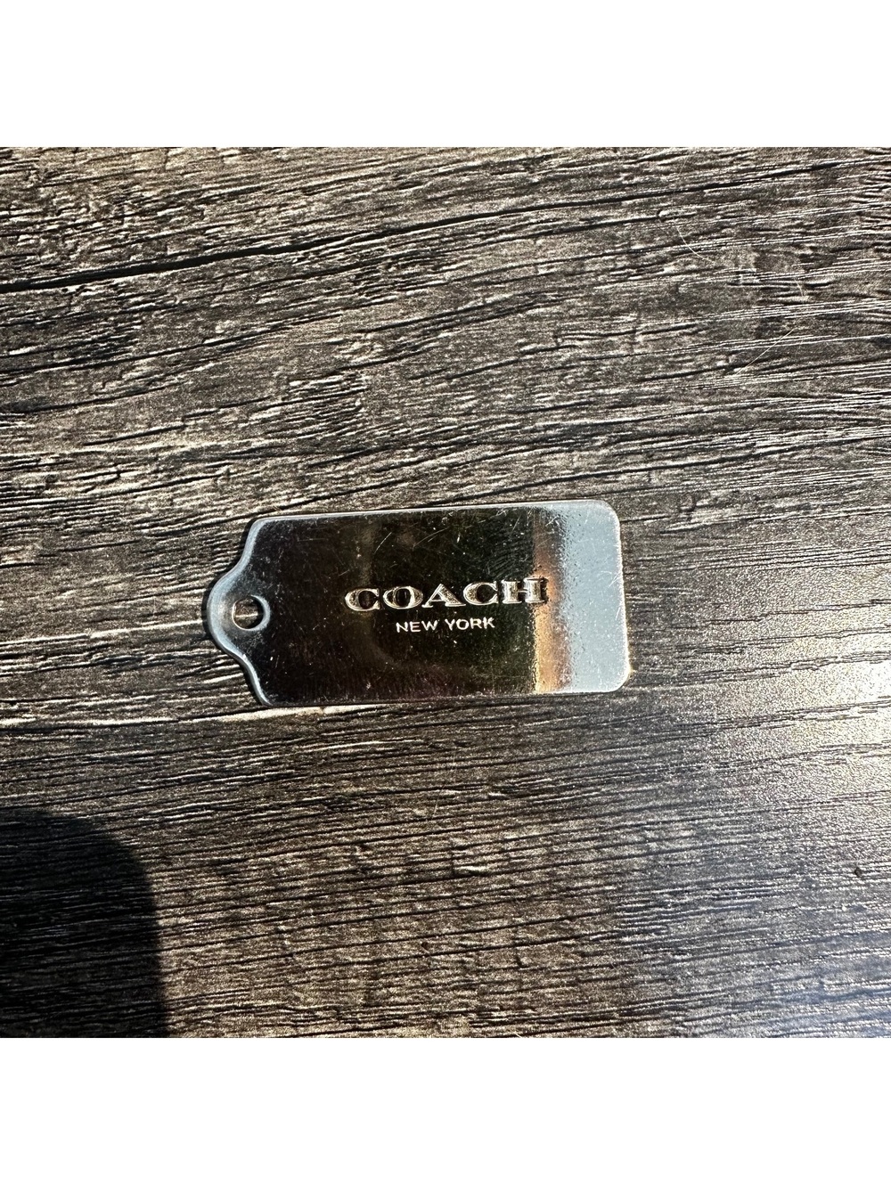 Coach New York Silver Tone Metal Hang Tag Bag Charm